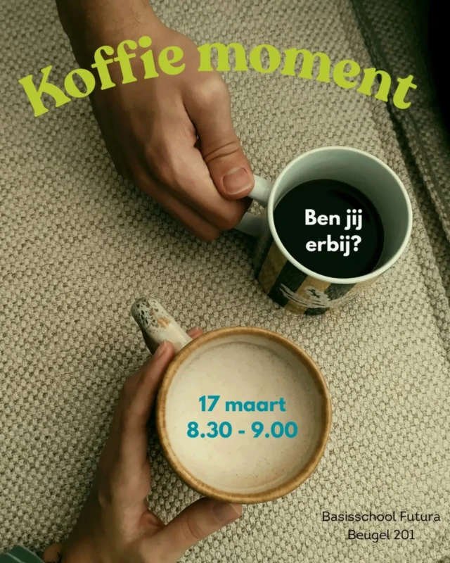 17 maart koffiemoment ☕Noteer die datum alvast in de agenda, want dan ben je weer van harte welkom voor een kopje koffie of thee ☕.📅 Dinsdag 17 maart🕣 8.30 - 9.00💚 Geïnteresseerden ook van harte welkomEen gezellige, laagdrempelige manier om met andere ouders in contact te komen en meer te zien en horen van bijvoorbeeld de school. Zien we jullie dan?#koffieochtend #Noorderbasis #schoolheerenveen #christelijkonderwijs